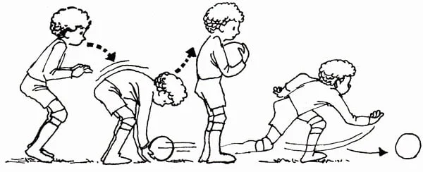 Illustration of child doing a technique sequence
