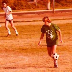 Coach Karl playing Soccer